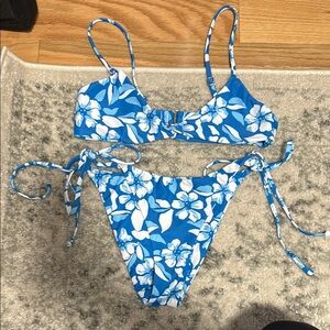 Blue Floral Bikini Set